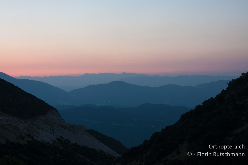 Sonnenaufgang im Soulion-Gebirge, 09.08.2012