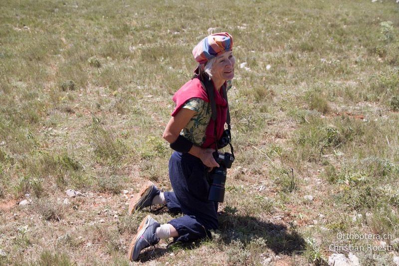 Beatrix beim Fotografieren - FR, Plateau d'Aumelas, 11.07.2104